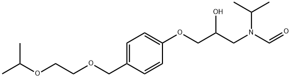 N-(2-hydroxy-3-(4-((2-isopropoxyethoxy)methyl)phenoxy)propyl) -N-isopropylformamide 化学構造式