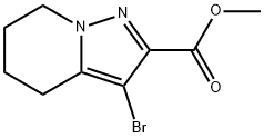 3-ブロモ-4,5,6,7-テトラヒドロピラゾロ[1,5-A]ピリジン-2-カルボン酸メチル 化学構造式