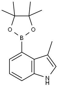 3-methyl-4-(4,4,5,5-tetramethyl-1,3,2-dioxaborolan-2-yl)-1H-indole, 1449581-04-7, 结构式
