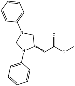 (E)-methyl 2-(1,3-diphenyl imidazolidin-4-ylidene)acetate Struktur