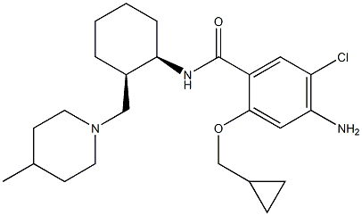 Benzamide,4-amino-5-chloro-2-(cyclopropylmethoxy)-N-[(1R,2R)-2-[(4-methyl-1-piperidinyl)methyl]cyclohexyl]- Structure