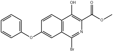 1-溴-4-羟基-7-苯氧基异喹啉-3-甲酸甲酯, 1455091-21-0, 结构式