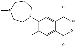 4-氟-5-(4-甲基-1,4-二氮杂卓-1-基)-2-硝基苯甲酸, 1457539-36-4, 结构式