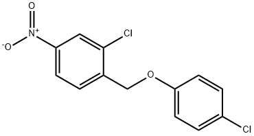 2-chloro-1-((4-chlorophenoxy)methyl)-4-nitrobenzene Struktur