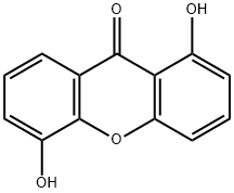 1,5-Dihydroxyxanthone 化学構造式