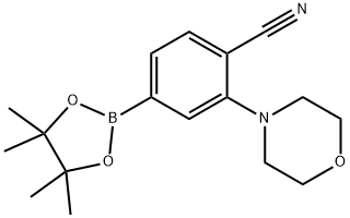 2-吗啉-4-(4,4,5,5-四甲基-1,3,2-二氧硼杂环戊烷-2-基)苯腈, 1488411-05-7, 结构式