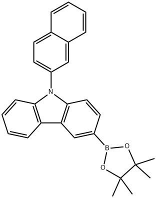 3-(4,4,5,5-Tetramethyl-1,3,2-dioxaborolan-2-yl)-9-(2-naphthalenyl)carbazole Structure