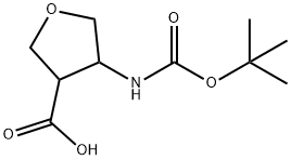 4-{[(tert-butoxy)carbonyl]amino}oxolane-3-carboxylic acid, 1521431-12-8, 结构式
