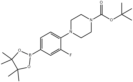 tert-butyl 4-(2-fluoro-4-(4,4,5,5-tetramethyl-1,3,2-dioxaborolan-2-yl)phenyl)piperazine-1-carboxylate 结构式