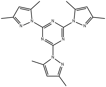 2,4,6-tris(3,5-dimethylpyrazol-1-yl)-1,3,5-triazine 化学構造式
