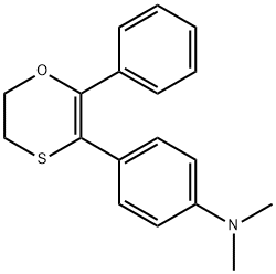 N,N-dimethyl-4-(6-phenyl-2,3-dihydro-1,4-oxathiin-5-yl)aniline Struktur