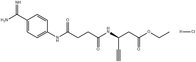 4-Pentynoic acid, 3-[[4-[[4-(aminoiminomethyl)phenyl]amino]-1,4-dioxobutyl]amino]-, ethyl ester, monohydrochloride, (3S)- Structure