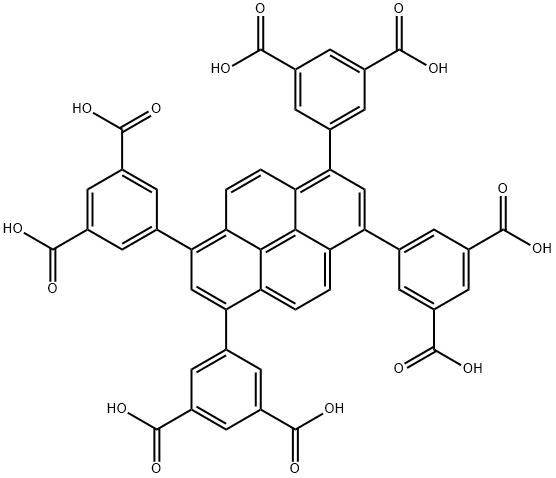 1,3-Benzenedicarboxylic acid,5,5',5'',5'''-(1,3,6,8-pyrenetetrayl)tetrakis- Structure