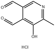5-Hydroxy-6-methyl-3,4-pyridinedicarboxaldehyde hydrochloride Struktur