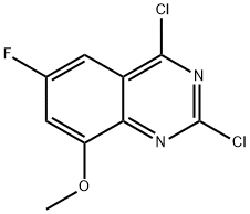 2,4-dichloro-6-fluoro-8-methoxyquinazoline Struktur