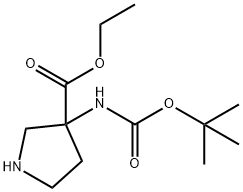 Ethyl 3-(Boc-amino)pyrrolidine-3-carboxylate Struktur