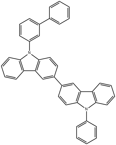 9-[1,1'-联苯]-3-基-9'-苯基-3,3'-联咔唑 结构式