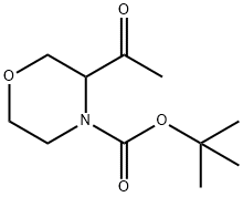 TERT-BUTYL 3-ACETYLMORPHOLINE-4-CARBOXYLATE 结构式