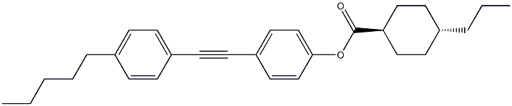 Cyclohexanecarboxylic acid, 4-propyl-, 4-[2-(4-pentylphenyl)ethynyl]phenyl ester, trans-,162368-33-4,结构式