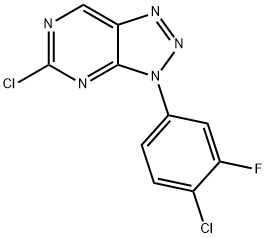 5-chloro-3-(4-chloro-3-fluorophenyl)-3H-[1,2,3]triazolo[4,5-d]pyrimidine Struktur