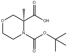 (S)-N-Boc-3-methylmorpholine-3-carboxylic acid 结构式