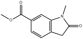 1-甲基-2-氧代-2,3-二氢-1H-吲哚-6-羧酸甲酯 结构式