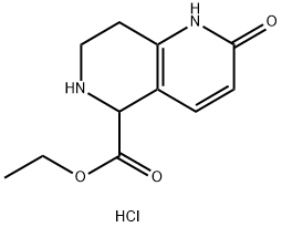 2-羟基-5,6,7,8-四氢-1,6-萘啶-5-羧酸乙酯 盐酸盐 结构式