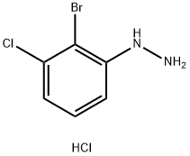 2-溴-3-氯苯肼.盐酸盐, 1666138-62-0, 结构式