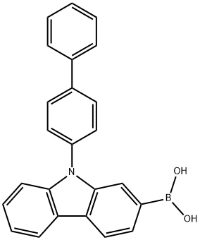 2-硼酸-9-(4-联苯基)咔唑 结构式