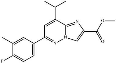 Imidazo[1,2-b]pyridazine-2-carboxylic acid, 6-(4-fluoro-3-methylphenyl)-8-(1-methylethyl)-, methyl ester Structure
