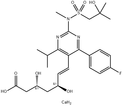 (3R,5S,E)-7-(4-(4-fluorophenyl)-2-((2-hydroxy-N,2-dimethylpropyl)sulfonamido)-6-isopropylpyrimidin-5-yl)-3,5-dihydroxyhept-6-enoic acid Structure