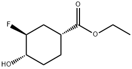 ethyl (1R,3S,4S)-3-fluoro-4-hydroxycyclohexane-1-carboxylate Struktur