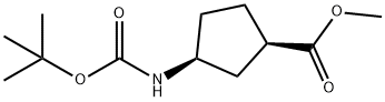 methyl (1R,3S)-3-{[(tert-butoxy)carbonyl]amino}cyclopentane-1-carboxylate Struktur