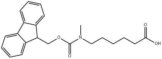 6-((((9H-Fluoren-9-yl)methoxy)carbonyl)(methyl)amino)hexanoic acid Struktur