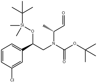 [2R-(tert-butoxycarbonyl)-[2R-(tert-butyldimethylsilyloxy)-2-(3-chlorophenyl)ethyl]amino]propionaldehyde Structure
