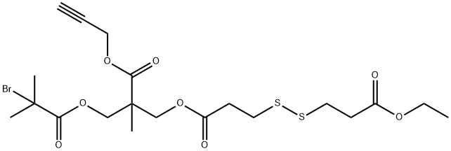 丙-2-炔-1-基-3-((2-溴-2-甲基丙酰基)氧基)-2-(((3-((3-乙氧基-3-氧代丙基)二硫基)丙酰基)氧基)甲基)-2-甲基丙, 1772624-47-1, 结构式