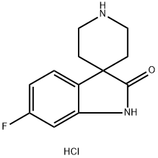 6-Fluoro-1,2-dihydrospiro[indole-3,4'-piperidine]-2-one hydrochloride Struktur