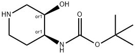 tert-butyl N-[cis-3-hydroxypiperidin-4-yl]carbamate Structure