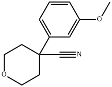 4-(3-メトキシフェニル)オキサン-4-カルボニトリル 化学構造式