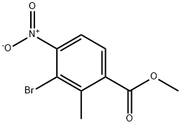 3-溴-2-甲基-4-硝基苯甲酸甲酯 结构式