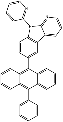 9H-Pyrido[2,3-b]indole, 6-(10-phenyl-9-anthracenyl)-9-(2-pyridinyl)- Structure