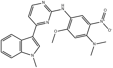 1,4-Benzenediamine, 5-methoxy-N1,N1-dimethyl-N4-[4-(1-methyl-1H-indol-3-yl)-2-pyrimidinyl]-2-nitro-,1820891-36-8,结构式