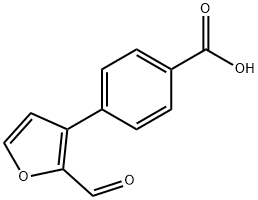 4-(2-formylfuran-3-yl)benzoic acid Struktur