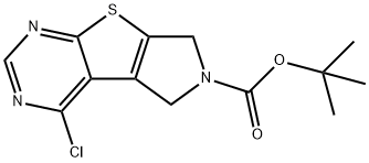 4-氯-5H-吡咯并[3',4':4,5]噻吩并[2,3-D]嘧啶-6(7H)-叔丁基羧酸酯 结构式