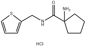 1-amino-N-(thiophen-2-ylmethyl)cyclopentanecarboxamide Struktur