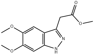 1H-Indazole-3-acetic acid, 5,6-dimethoxy-, methyl ester, 183315-95-9, 结构式