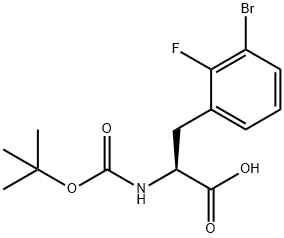3-(3-bromo-2-fluorophenyl)-2-{[(tert-butoxy)carbonyl]amino}propanoic acid,1849647-14-8,结构式