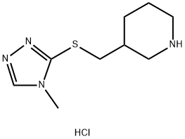 3-{[(4-methyl-4H-1,2,4-triazol-3-yl)sulfanyl]methyl}piperidine hydrochloride Struktur