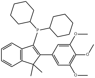 dicyclohexyl[1,1-dimethyl-2-(3,4,5-trimethoxyphenyl)-1H-inden-3-yl]Phosphine,1883369-81-0,结构式