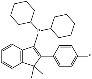 dicyclohexyl[2-(4-fluorophenyl)-1,1-dimethyl-1H-inden-3-yl]Phosphine 结构式
